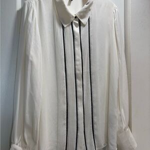 White House Black Market White Button Down Shirt